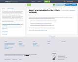 Rapid Cycle Evaluation Tool for Ed Tech Initiatives