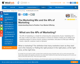 The Marketing Mix and the 4 P's of Marketing