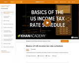 Finance & Economics: Basics of US Income Tax Rate Schedule