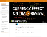 Finance & Economics: Currency Effect on Trade Review
