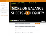 Finance & Economics: More on Balance Sheets and Equity
