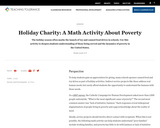 Holiday Charity: A Math Activity About Poverty