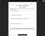 Illustrative Math Unit 7: Mid-Unit Assessment (Standards Based Grading 8th)