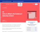 Intro to What's the Evidence? Saturday School
