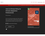 Intro to Climate Policy for Climate Adaptation Professionals