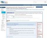 Generating electricity: Evaluating the sustainability of today's and tomorrow's energy sources