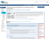 Temperature and precipitation as limiting factors in ecosystems