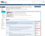 How do seasonal temperature patterns vary among different regions of the world?