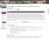 Comparing Journalistic Reports to Primary Sources of Research