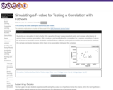 Simulating a P-value for Testing a Correlation with Fathom