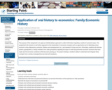 Application of oral history to economics: Family Economic History