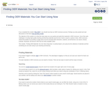 Finding OER Materials You Can Start Using Now