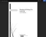 Reading & Writing For Learning Course Materials