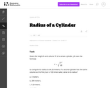 A-SSE Radius of a Cylinder