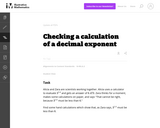 Checking a Calculation of a Decimal Exponent