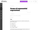 Forms of exponential expressions