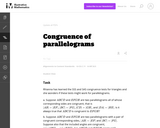 G-CO, G-SRT Congruence of parallelograms