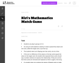 Kiri's Mathematics Match Game