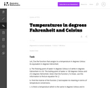 Temperatures in Degrees Fahrenheit and Celsius