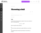 Throwing a Ball