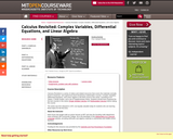Calculus Revisited: Complex Variables, Differential Equations, and Linear Algebra, Fall 2011