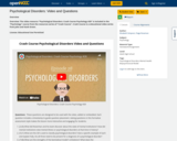 Psychological Disorders:  Video and Questions