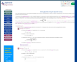 Solving Quadratics by the Quadratic Formula (LWP)