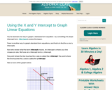 Using the X and Y Intercepts to Graph Linear Equations (LWP)