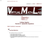 Solving Quadratic Equations (LWP A)