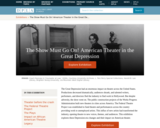 The Show Must Go On! American Theater in the Great Depression
