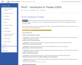 TA 147 -  Introduction to Theater