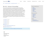 BA 215 - Survey of Accounting