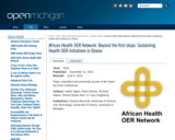 Beyond the first steps: Sustaining Health OER Initiatives in Ghana