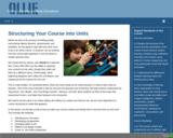 Structuring Your Course Into Units and Lessons