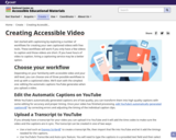 Creating Accessible Video