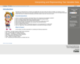 GVL - Interpreting and Representing Two Variable Data - Coordinate Algebra