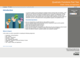 GVL - Quadratic Functions Part Two: Graphs, Solving, and Applications