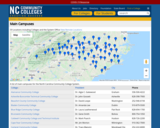 Map of North Carolina Community Colleges and System office