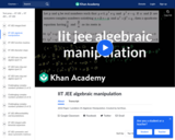 IIT JEE Algebraic Manipulation