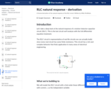 RLC natural response - derivation