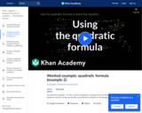 Example 2: Using the quadratic formula