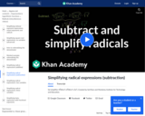 Subtracting and Simplifying Radicals