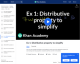 Ex 1: Distributive property to simplify