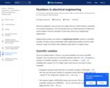 Numbers in electrical engineering