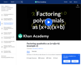 Examples: Factoring simple quadratics