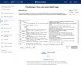 Challenge: You can learn text tags