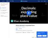 Expanding out a decimal by place value