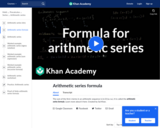 Formula for arithmetic series