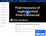 Using algebra to find measures of angles formed from transversal