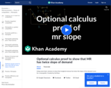 Optional Calculus Proof to Show that MR has Twice Slope of Demand